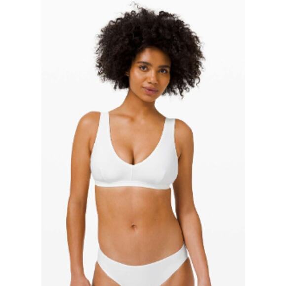 LULULEMON Waterside V Swim Top C/D NWT White Tan Extra Small XS UV Quick Dry - Picture 1 of 7